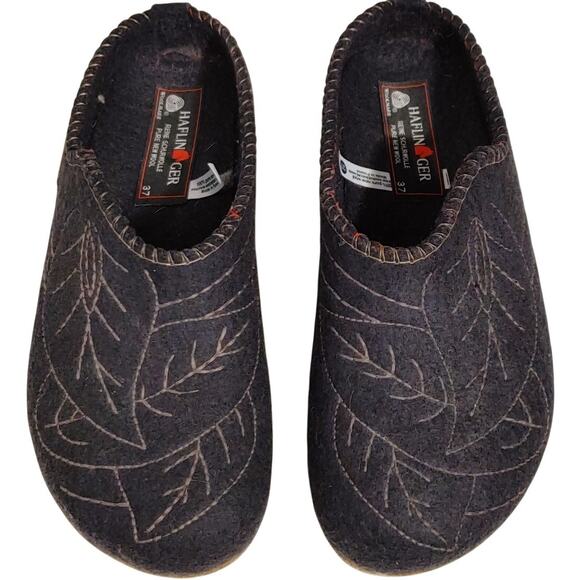 Haflinger Spirit Clog Slipper Comfort Shoes Brown Pure Wool Womens EU 37 US 6 - Picture 1 of 5